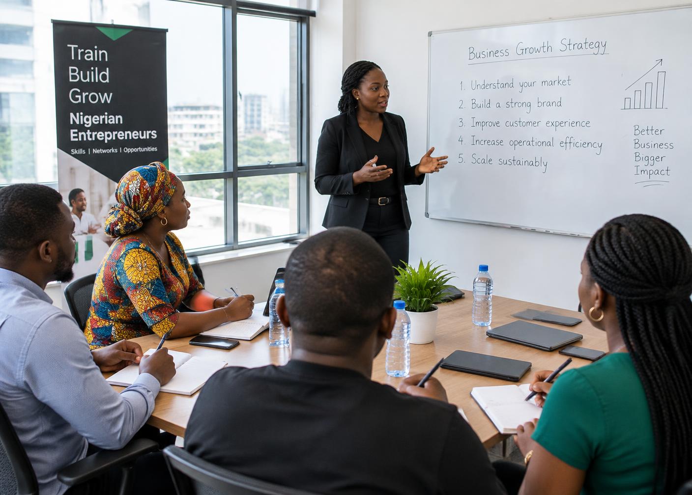Nigerian entrepreneurs at a business development training session